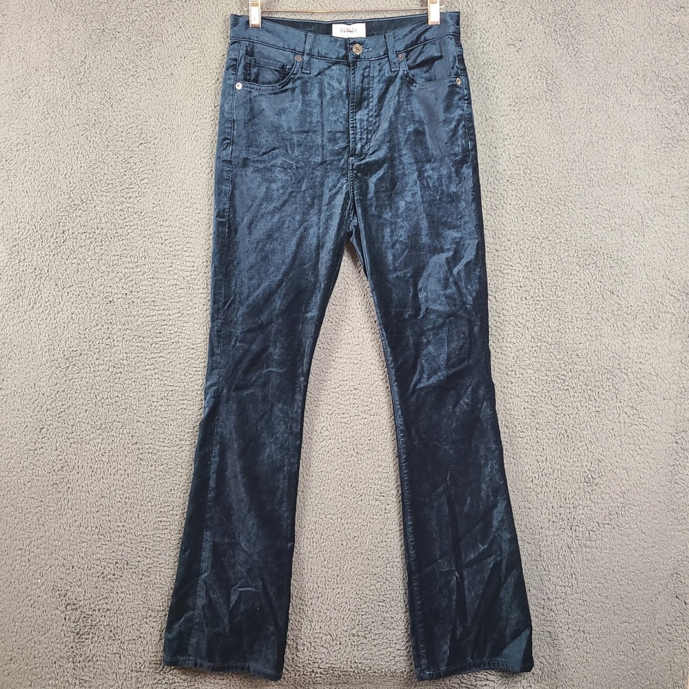 AGOLDE Nico Boot High Rise Velvet Jeans Teal Blue A134-1155 Womens 26
